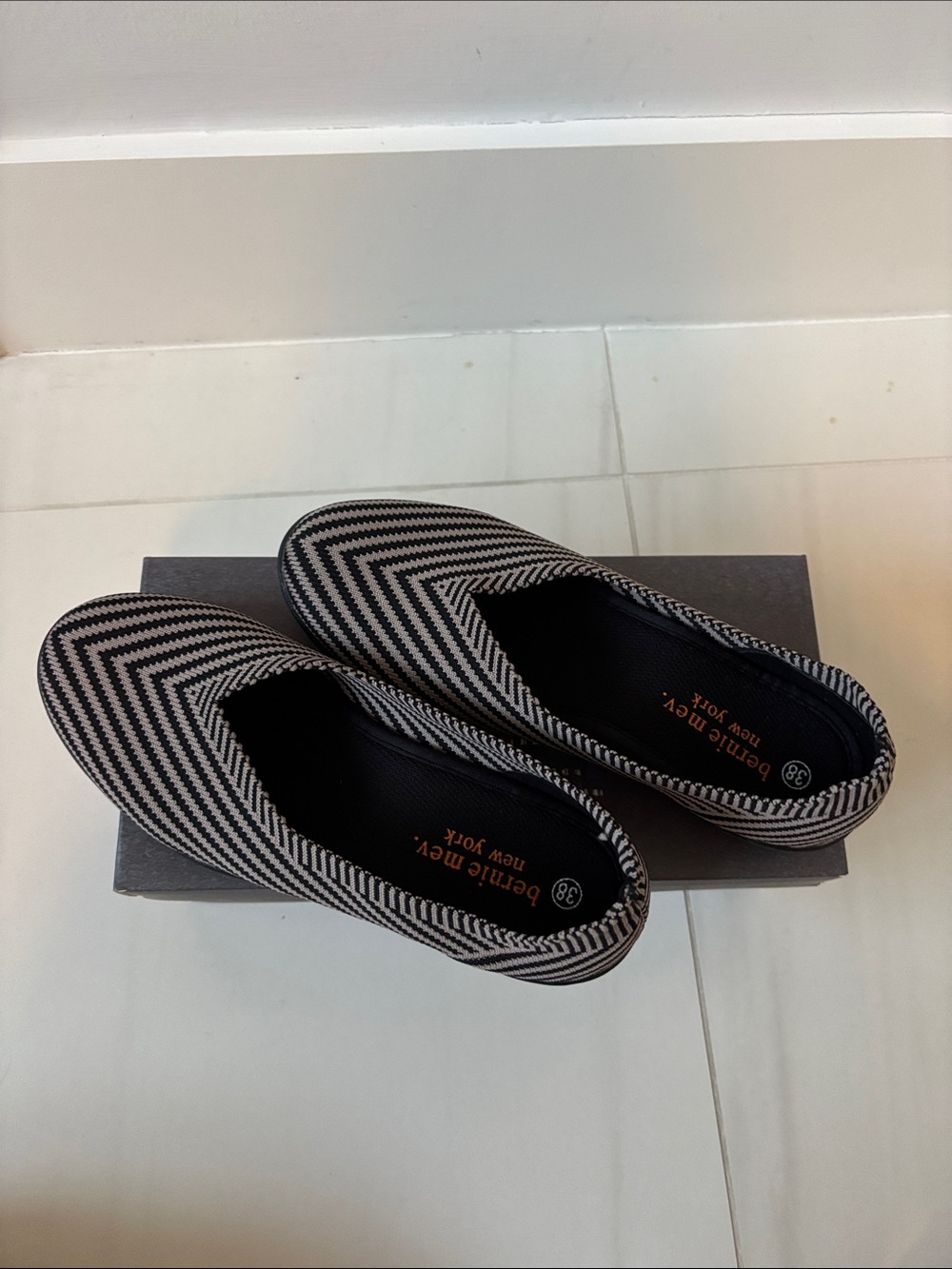 Bernie Mev Striped Loafer  NEW